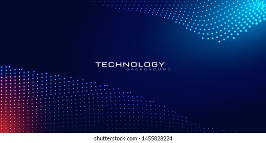 Abstract 3d wave particle line.  Background big data visualization futuristic technology. Ai tech point line wireframe. Vector illustration