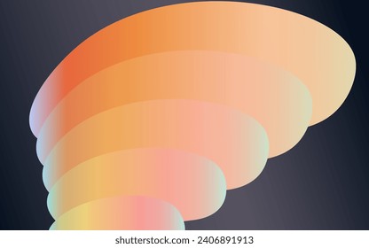 Abstract 3D wave shape gradient background design element for banner advertising website layout