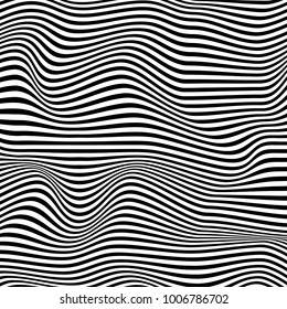 Abstract 3d Wave Striped Textured Monochrome Stock Vector (Royalty Free ...