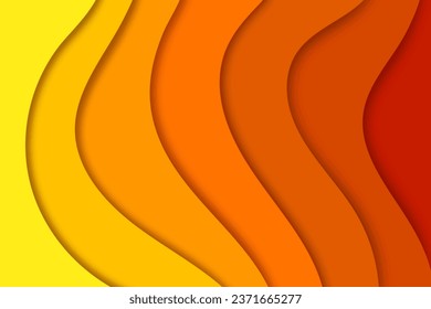 Abstract 3d wave yellow and orange background. Vector illustration