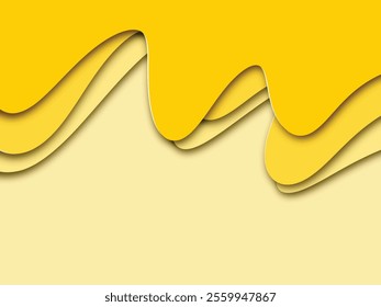 abstract 3d wavy background with paper cut style with colours pink, purple, blue, peach, green, brown, black, orange, and pastel