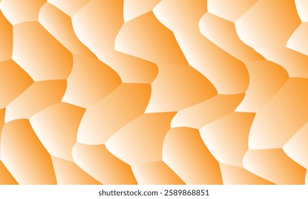Abstract 3D Wavy Honeycomb Pattern – Orange and White Geometric Design with Curved Hexagonal Shapes for Modern Art and Digital Textures