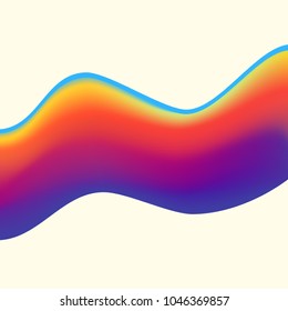Abstract 3D Wavy liquid colors Background. Dynamic Effect. Design Template, leaflet, flyer, cover, Modern Pattern. Vector Illustration