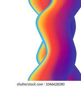 Abstract 3D Wavy liquid colors Background. Dynamic Effect. Design Template, leaflet, flyer, cover, Modern Pattern. Vector Illustration