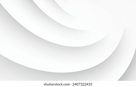 Abstract 3D White Architecture Circular Background. Modern geometric wallpaper. Futuristic technology design as geometric urban texture wallpaper. White Minimal engineering background. Vector EPS10.