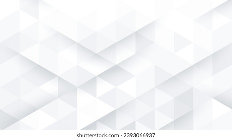 Abstract 3d white background with shadow and hexagon patten. Triangle mosaic template for technology for banner, poster, web in futuristic and technology design. Vector illustration. 