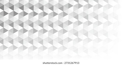 Abstract 3d white background with shadow and hexagon patten. Triangle mosaic template for technology for banner, poster, web in futuristic and technology design. Vector illustration. 