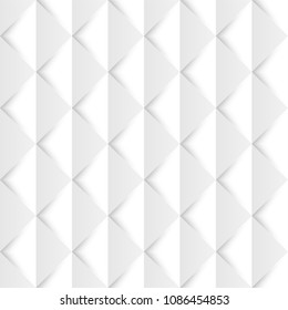 Abstract 3d white geometric background template with shadow. Triangles texture. Pattern from pieces of paper. Vector design illustration.