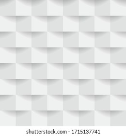 Abstract 3d White Geometric Background With Shadow. Checkerboard Texture.