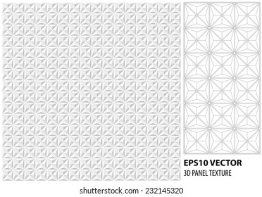  Abstract 3d white geometric background. White seamless texture with shadow. Simple clean white background texture. 3D Vector interior wall panel pattern. Vector seamless texture tile.