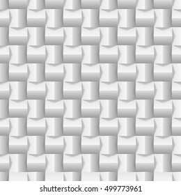 Abstract 3d white geometric background. White seamless texture with shadow. Vector eps10.
