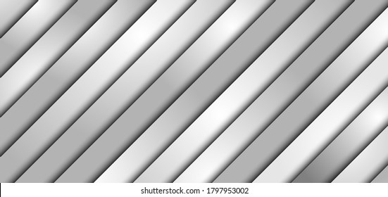 Resumen: el fondo y la textura de la capa de rayas diagonales 3D en blanco y gris superponen el patrón con espacio para el texto. Ilustración del vector