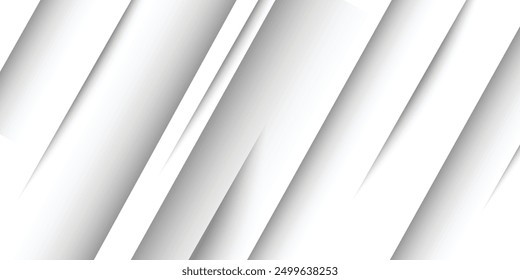 Abstract 3d white paper diagonal line and shadow in futuristic ,technology concept, vector illustration.