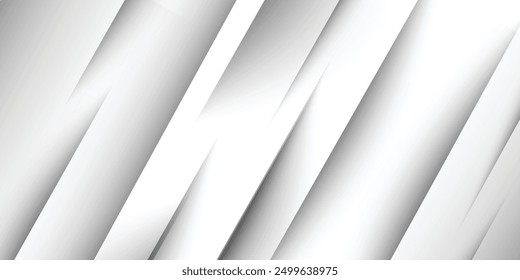 Línea diagonal y sombra Abstractas del papel blanco 3D en concepto futurista de la tecnología, Ilustración vectorial.