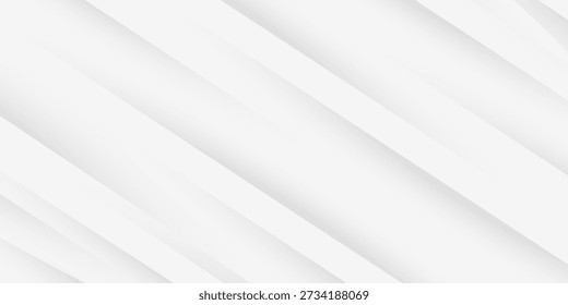 Abstract 3d white paper diagonal line and shadow in futuristic ,technology concept, vector illustration.