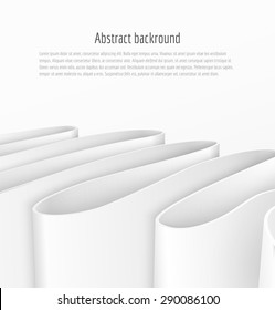 Abstract 3d white paper ribbon background brochure template business presentation. Vector illustration
