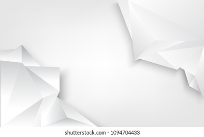 Abstract 3d white polygon background modernstyle,vector illustration.