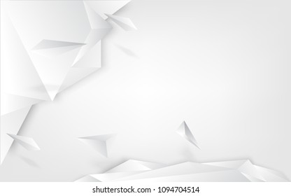 Abstract 3d white polygon background modernstyle,vector illustration.