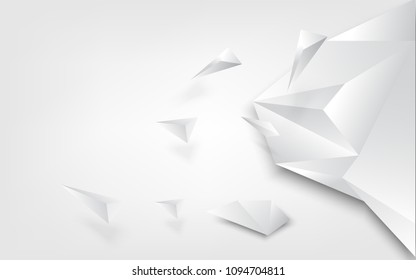 Abstract 3d white polygon background modernstyle,vector illustration.