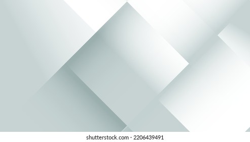 Abstract 3D white rectangles geometric minimal background. vector illustration
