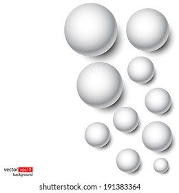 Abstract 3D white sphere background.