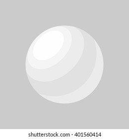 Abstract 3d white sphere. Vector illustration with ball isolated on gray background. Monochrome gradient geometric technology wallpaper. Shape for banner, sticker, badge, sale, infographic