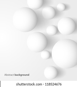 Abstract 3D white spheric background. Vector illustration