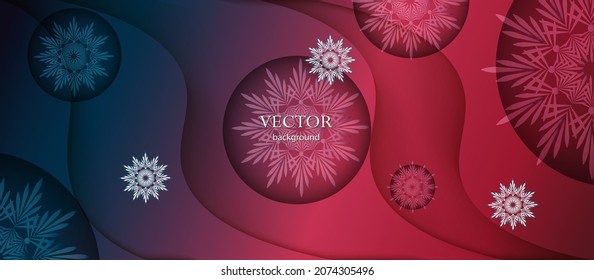 Abstract 3d winter background with snowflakes.