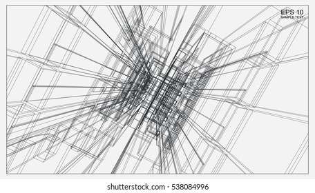 Abstract 3D wireframe background.