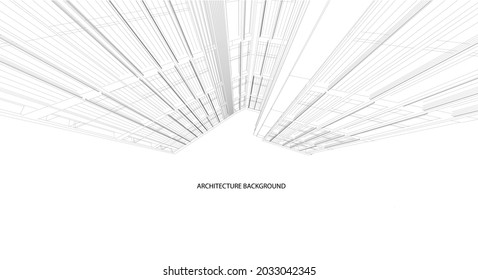 Abstract 3D wireframe of building. my design