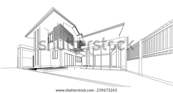 Abstract 3d Wireframe Building My Design Stock Vector (Royalty Free ...