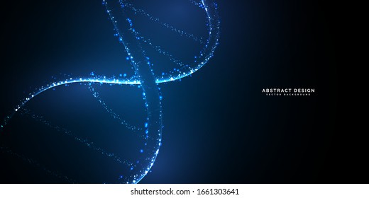 Abstract 3d  wireframe DNA helix molecule . Medical science, genetic biotechnology, chemical biology, vector illustration or background concept of genetics