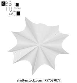 Abstract 3D wireframe geometric shape isolated on white background. Futuristic design element.