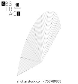 Abstract 3D wireframe geometric shape isolated on white background. Futuristic design element.