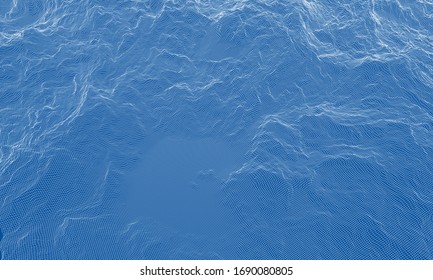Abstract 3d wire-frame landscape. Blueprint style. Vector rendering from 3D model. Geology Terrain