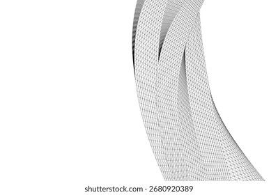 Onda y forma Abstractas del marco de alambre 3D, ilustración de la malla
