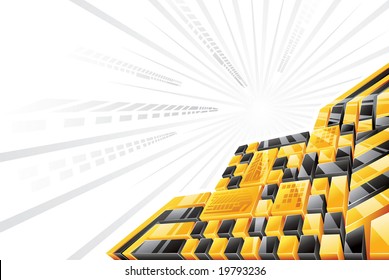 Resumen fondo negro amarillo 3D