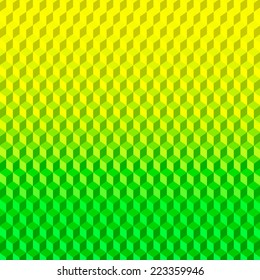 Abstract 3D Yellow Green Background from Cubes