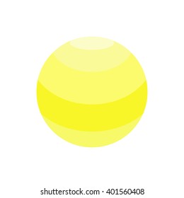 Abstract 3d yellow sphere. Vector illustration with ball isolated on white background. Monochrome gradient geometric technology wallpaper. Shape for banner, sticker, badge, sale, infographic
