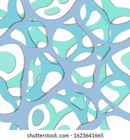 Abstract 3D-paper vector seamless pattern. Layered structure background.