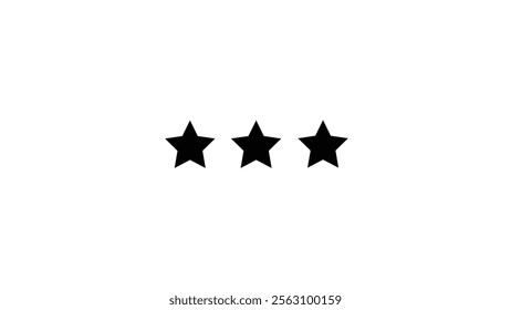 Abstract 3Star vector isolated icon on white background.