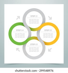 Abstract 4 Circle Ribbon Infographic 2 
