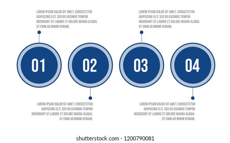 abstract 4 circle time line for presentation template