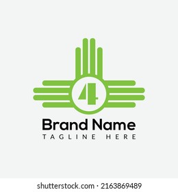 Resumen 4 letras diseño moderno inicial de logotipo