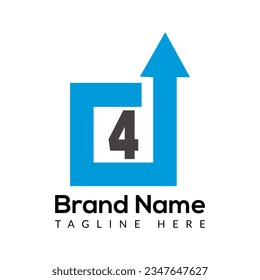 Resumen 4 letras diseño moderno de marcas de papel iniciales	