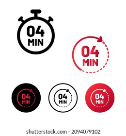 Abstract 4 Minutes Icon Illustration