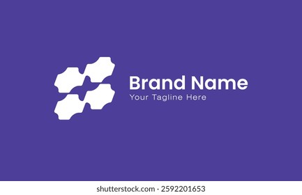 Abstract 4 square shape logo design vector