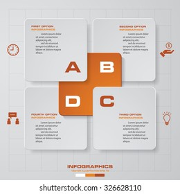 Abstract 4 steps business presentation template. Design clean number banners template/graphic or website layout. Vector.