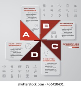 Abstract 4 steps business presentation template. Clean template/graphic or website layout. Vector.