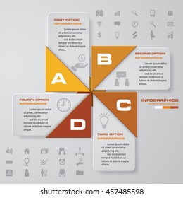 Abstract 4 steps business presentation template. Clean template/graphic or website layout. Vector.